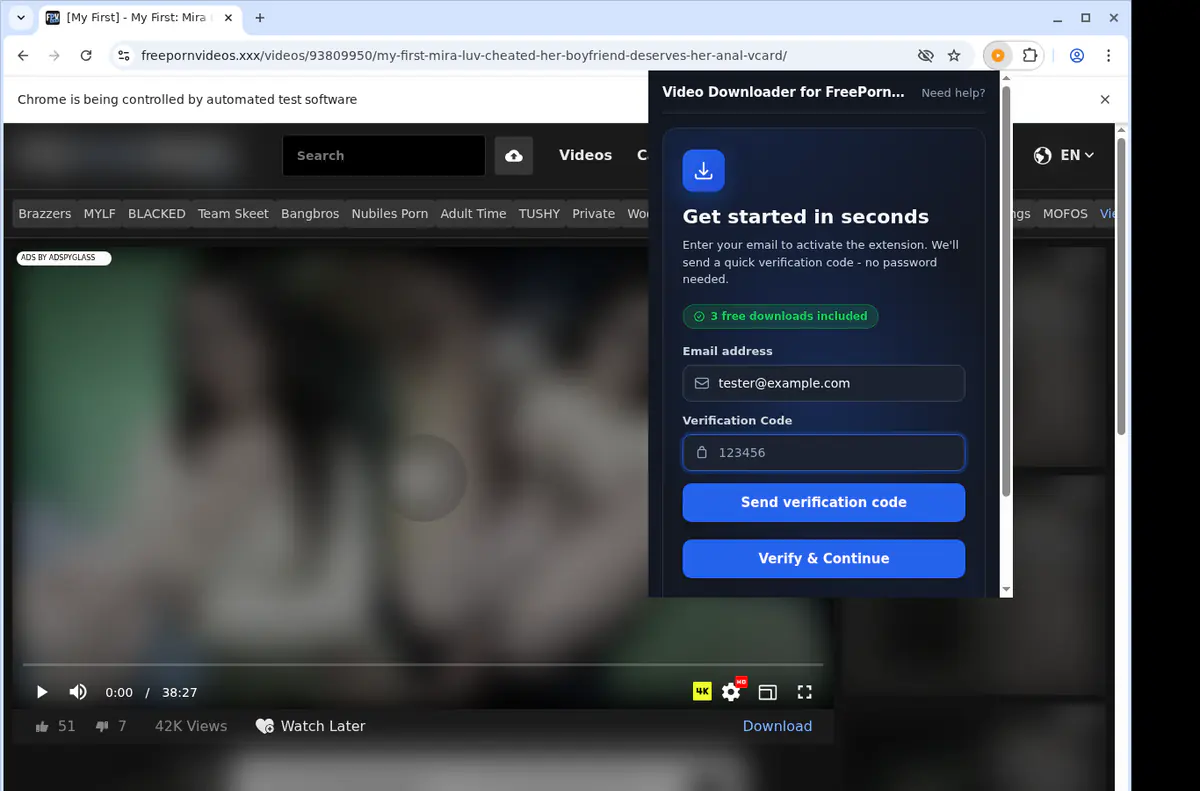Freepornvideosxxx Video Downloader browser extension screenshot 4